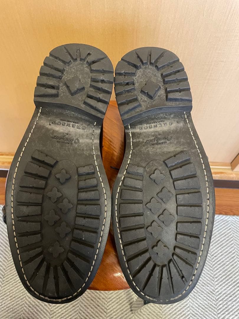 GRENSON グレンソン Uチップレザーシューズブーツ 黒 シューキーパー付属