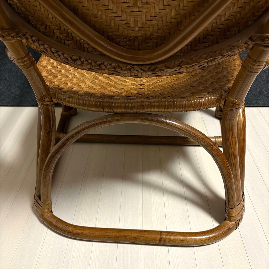 山下工芸　ラタン　籐　アームチェア　ラタンチェア　ガーデンチェア　レトロ