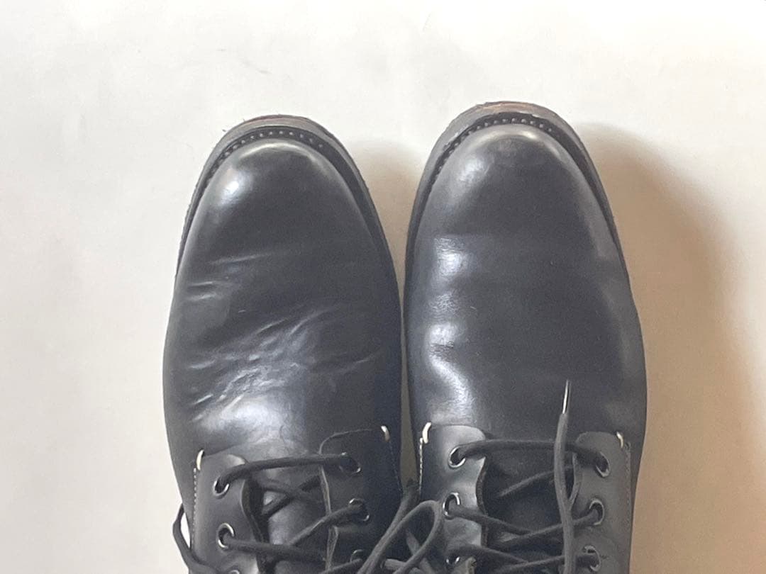 ブラックレースアップレザーブーツ　sunsea 6hole