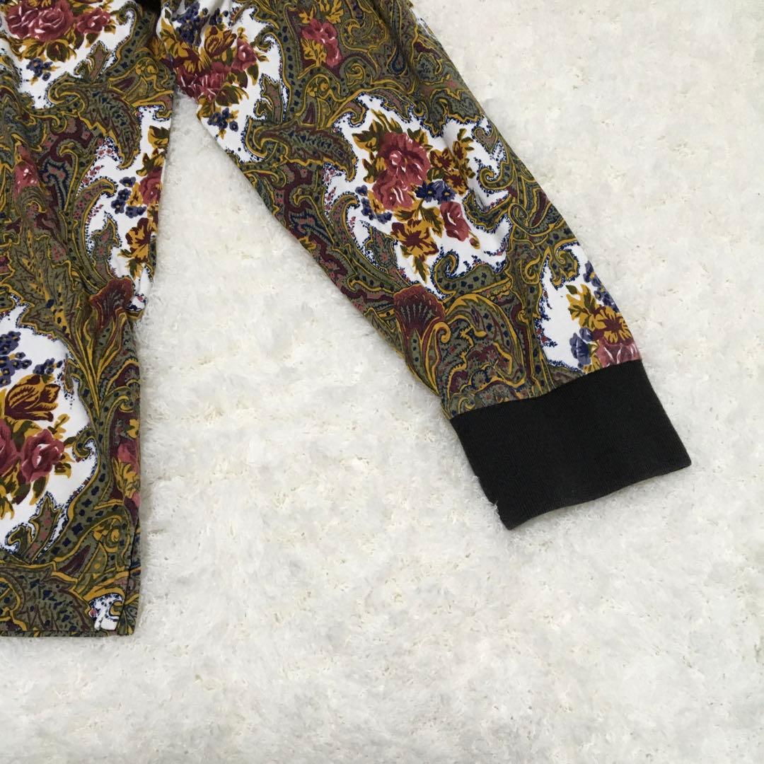 シュプリーム　ハーフジップポロシャツ　刺繍ロゴ　総柄　窪塚洋介着用　コットン　M