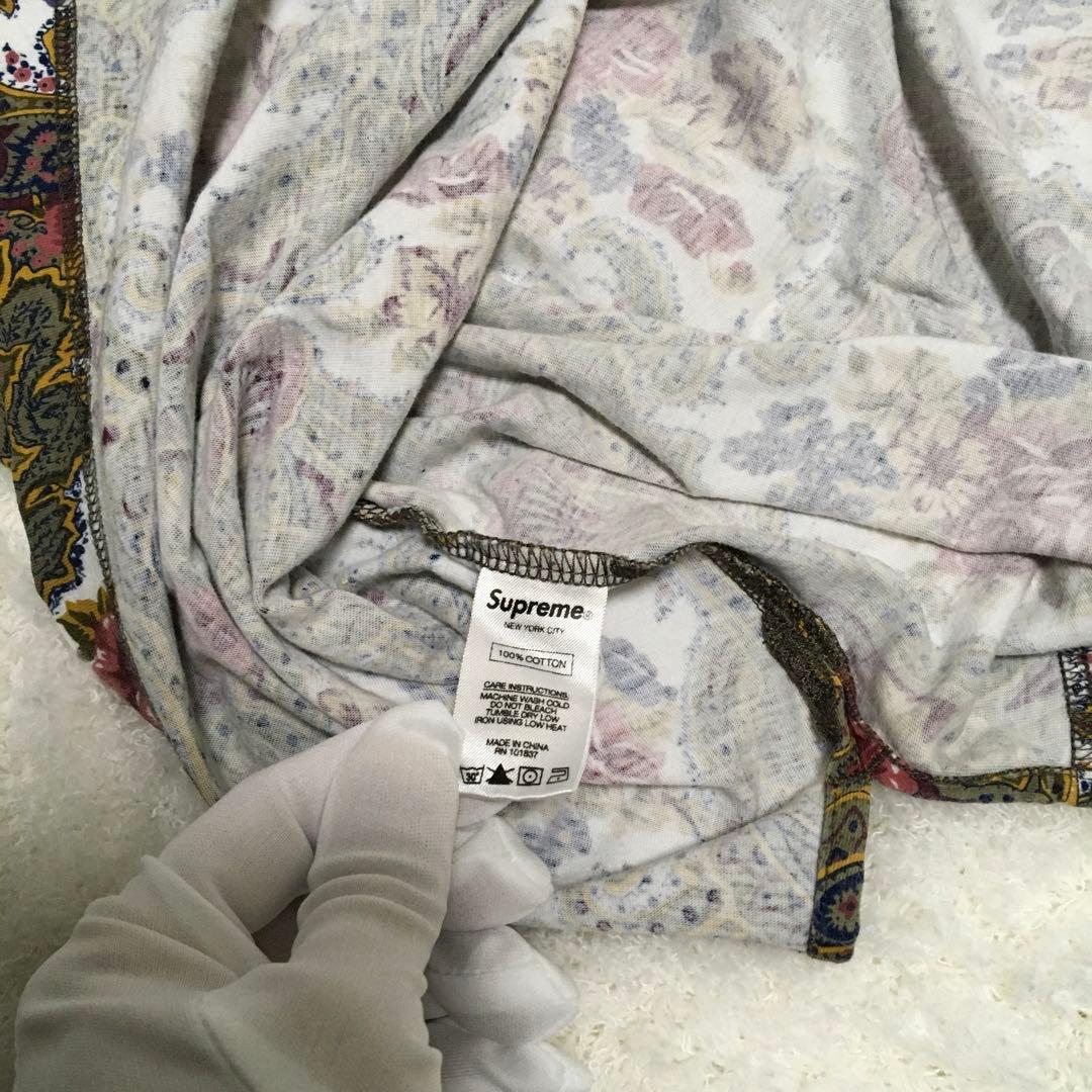 シュプリーム　ハーフジップポロシャツ　刺繍ロゴ　総柄　窪塚洋介着用　コットン　M