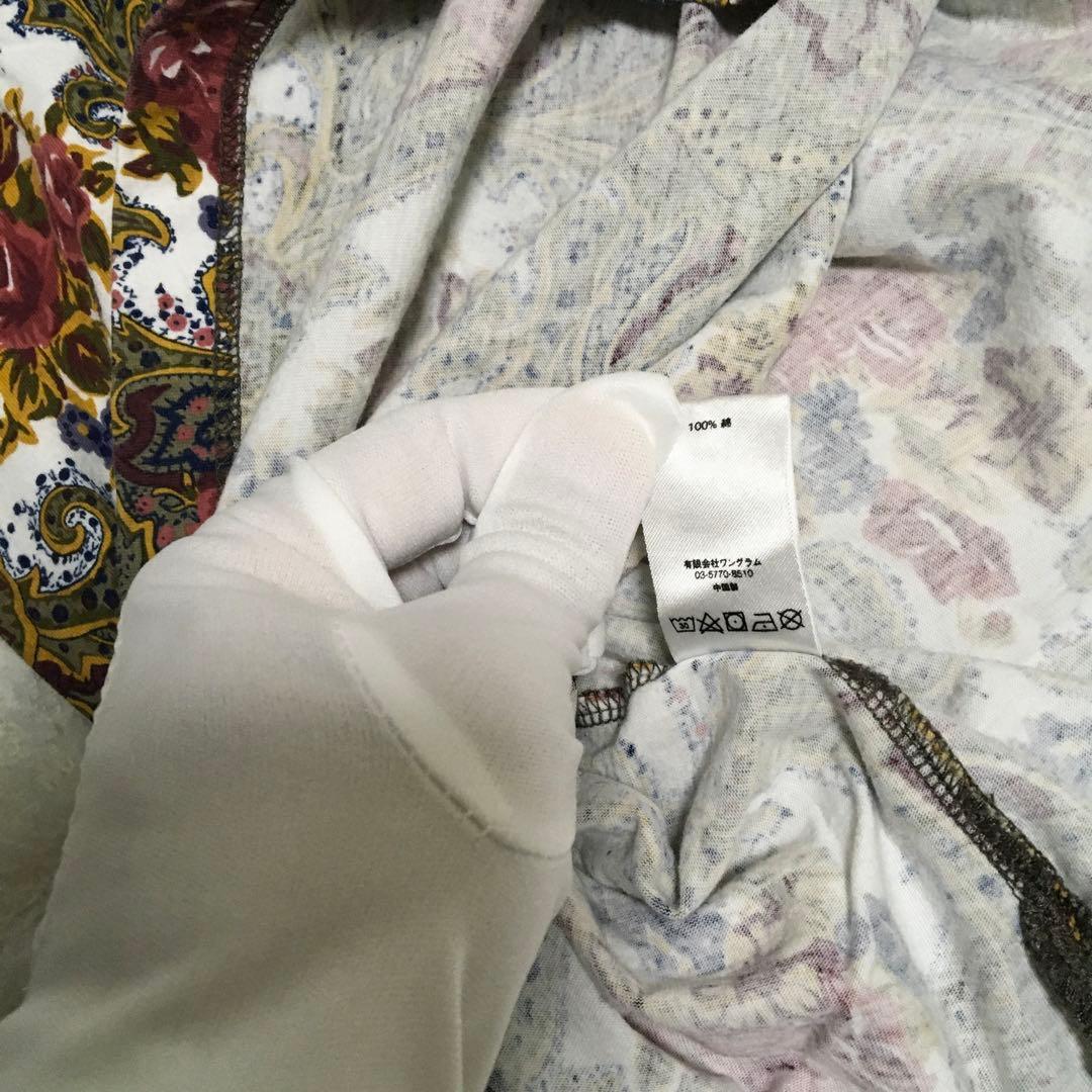 シュプリーム　ハーフジップポロシャツ　刺繍ロゴ　総柄　窪塚洋介着用　コットン　M