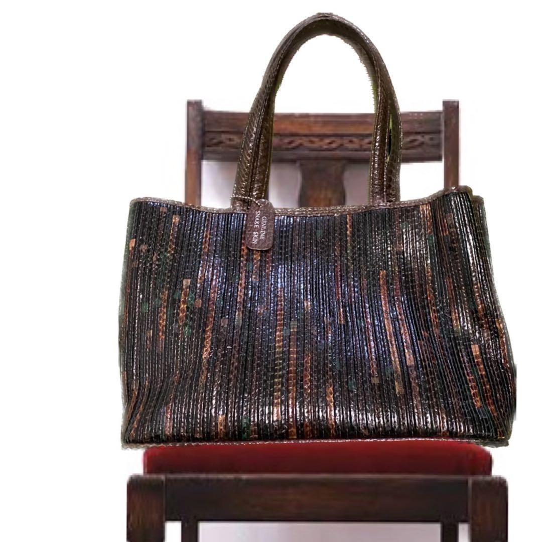 70s 美品diamond Python handbag シリアル付　希少