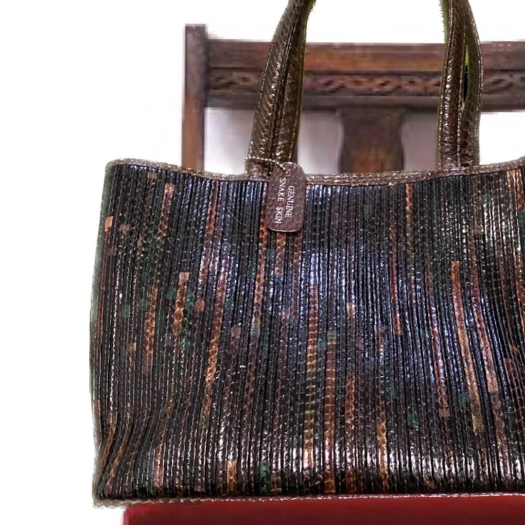 70s 美品diamond Python handbag シリアル付　希少