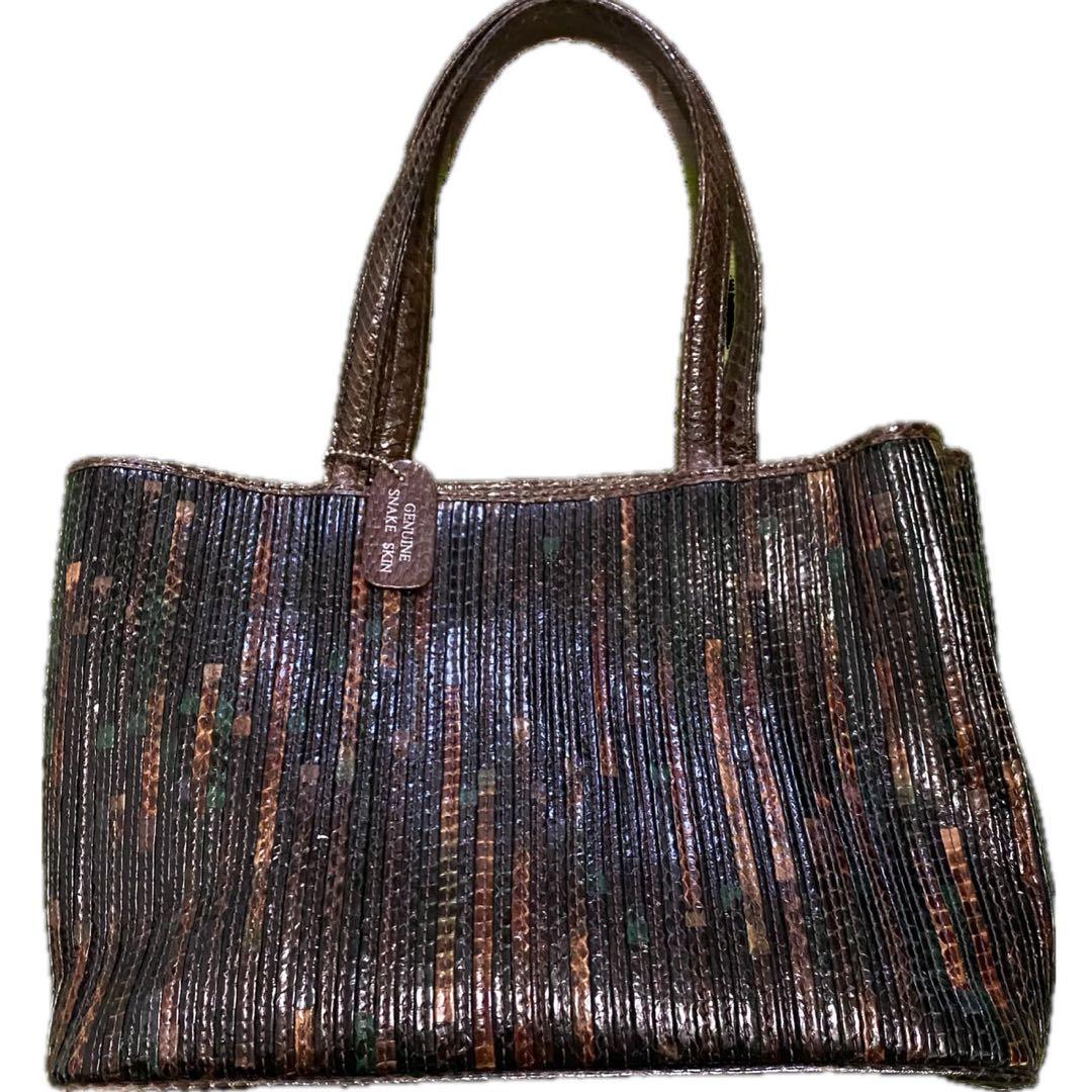 70s 美品diamond Python handbag シリアル付　希少