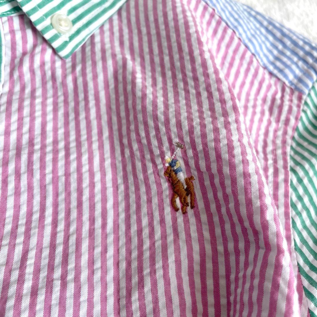 未使用タグ付き★ポロラルフローレン★シャツワンピース★長袖★マルチカラー★140