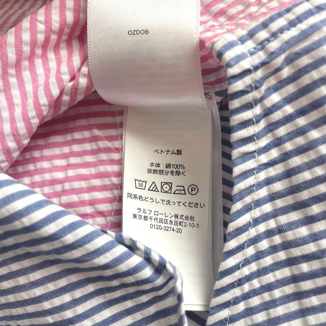 未使用タグ付き★ポロラルフローレン★シャツワンピース★長袖★マルチカラー★140