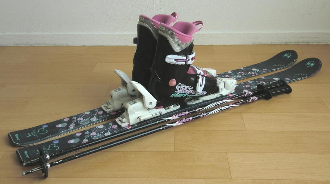 ■■送料無料■Hart■子供用スキーフルセット■板118靴22■WAX済■■