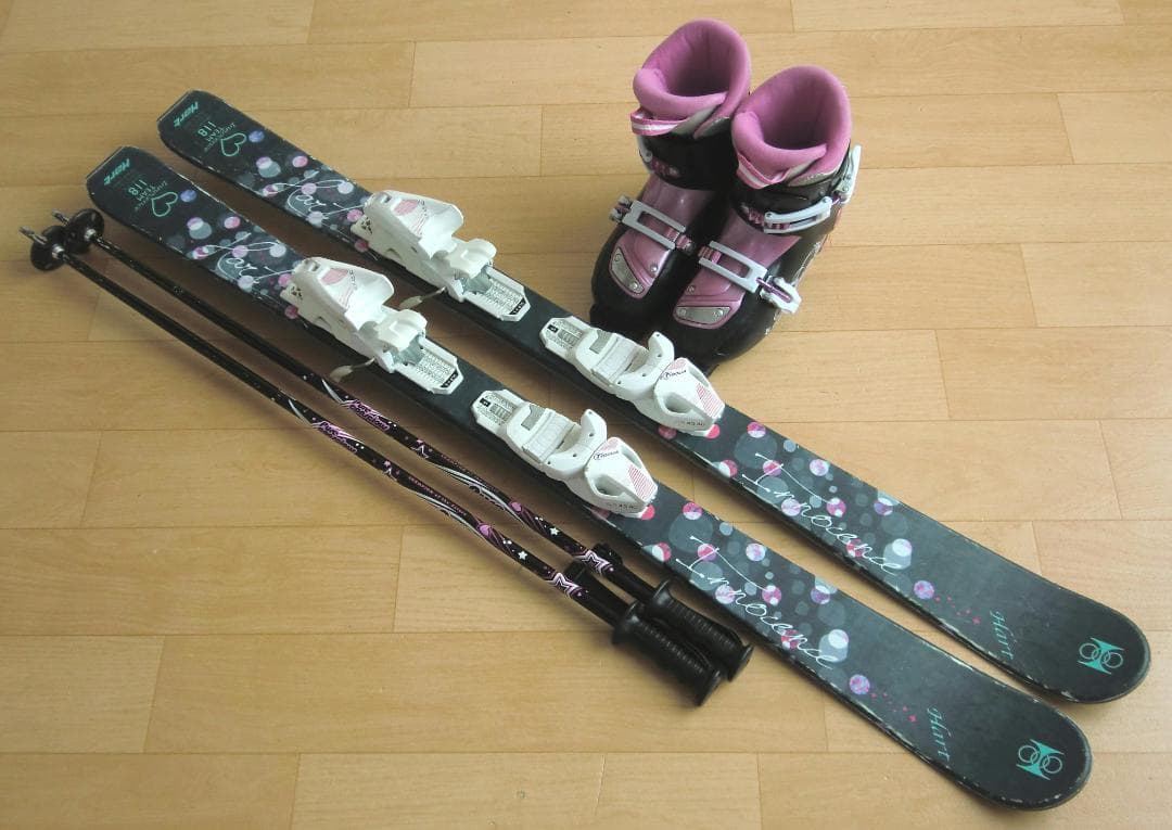 ■■送料無料■Hart■子供用スキーフルセット■板118靴22■WAX済■■