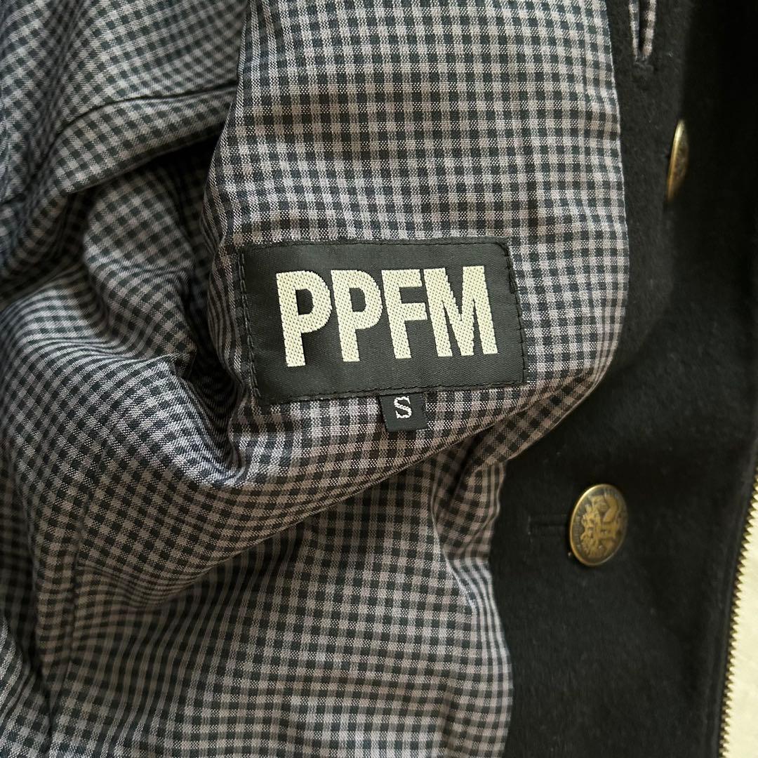 PPFM ナポレオンジャケット Pコート リアルファー ブラックy2k 00s