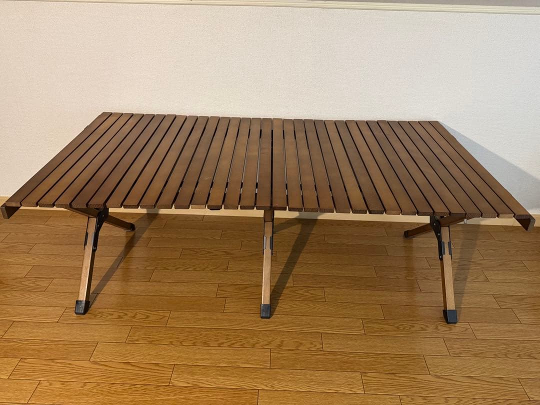 Hilander 折りたたみ木製テーブル ウッドロールテーブル　ローテーブル