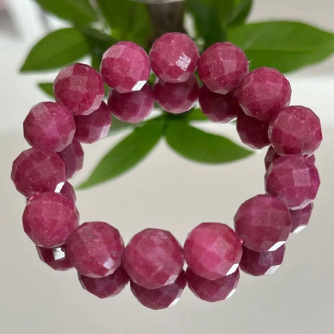 破格【高品質】上質ルビー ブレスレット カット 天然石 パワーストーン