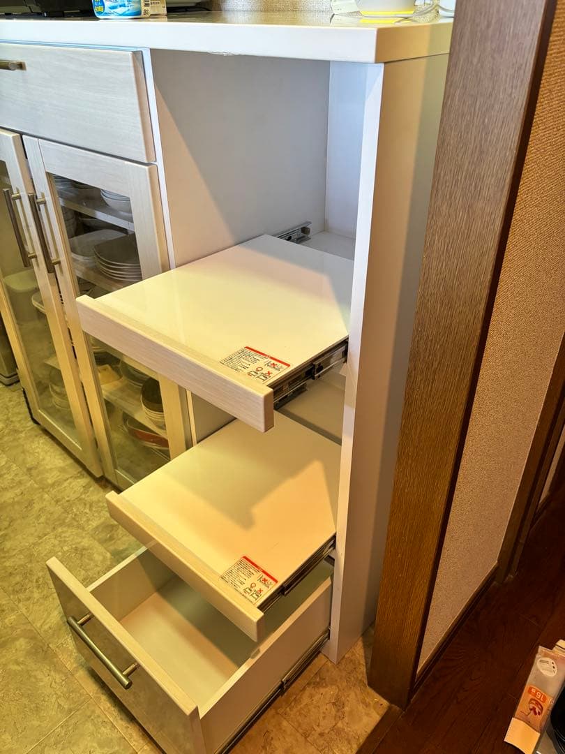 【お値段交渉歓迎】キッチンカウンター 食器棚 レンジラック キャビネット 120