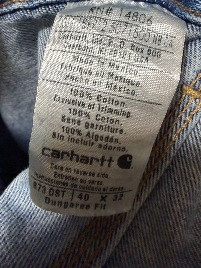 色落ち抜群 carhartt ダブルニーペインターパンツ デニム 40x32