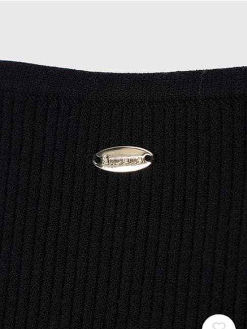 新品タグ付　anuans ボートネックイレギュラーヘムドッキングニットワンピース