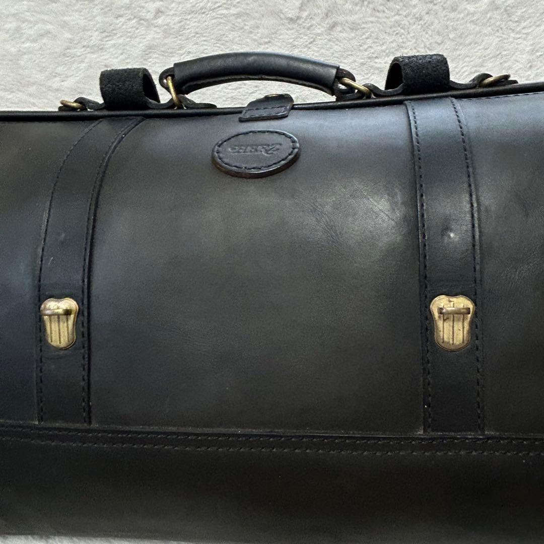 HERZ ヘルツ Lサイズ ボストンバッグ 口枠　ブラック