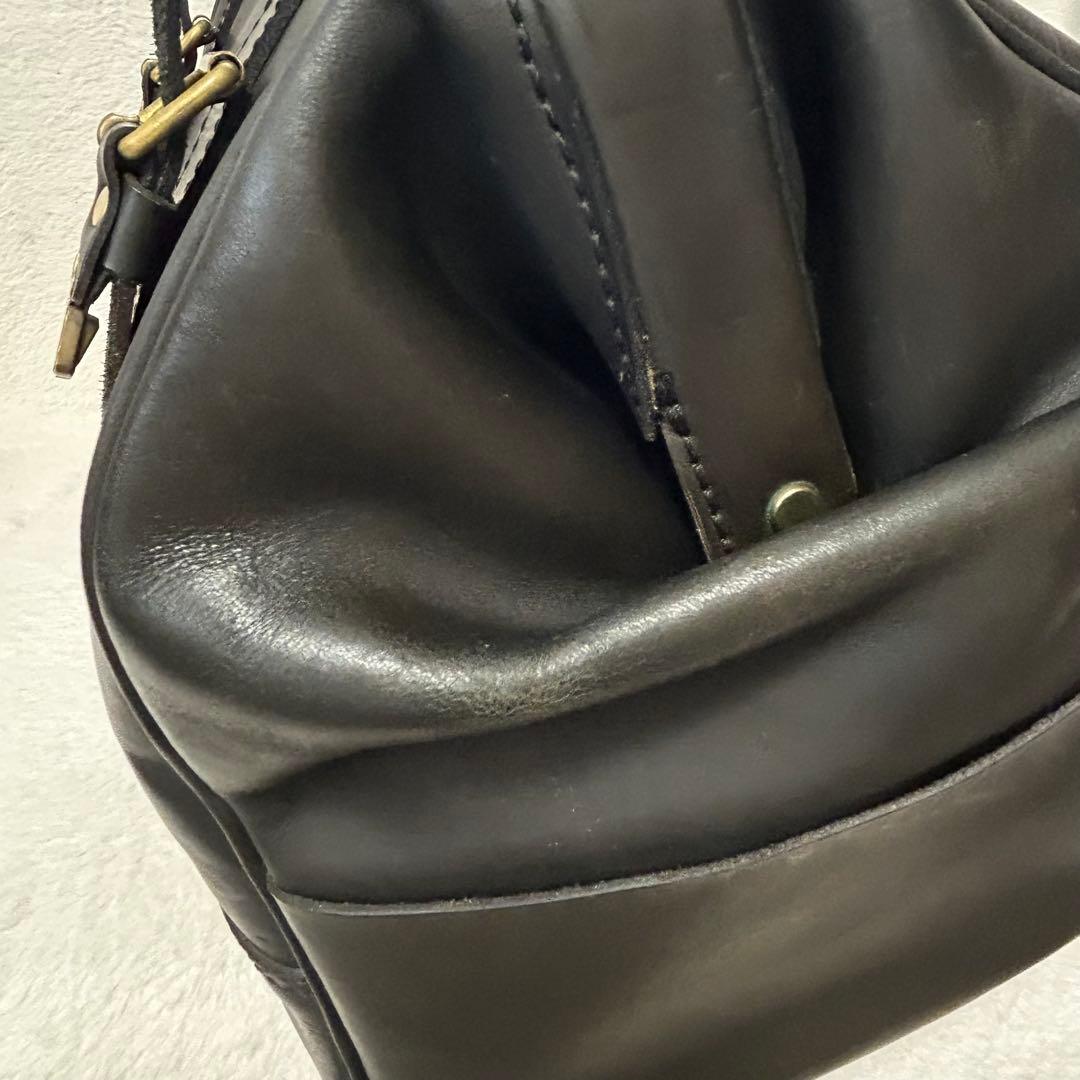 HERZ ヘルツ Lサイズ ボストンバッグ 口枠　ブラック