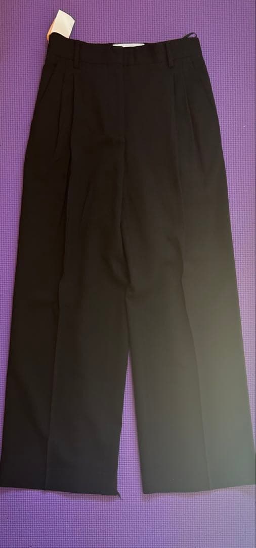 loewe wool wide straight スラックス black