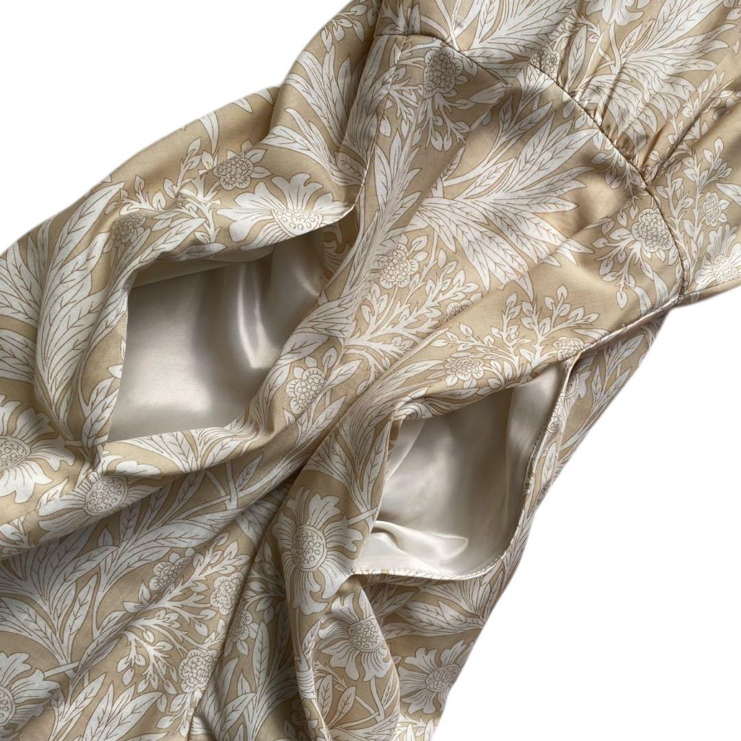 マッキントッシュロンドン　シャツワンピース　ボタニカルプリント　総柄　ベージュ