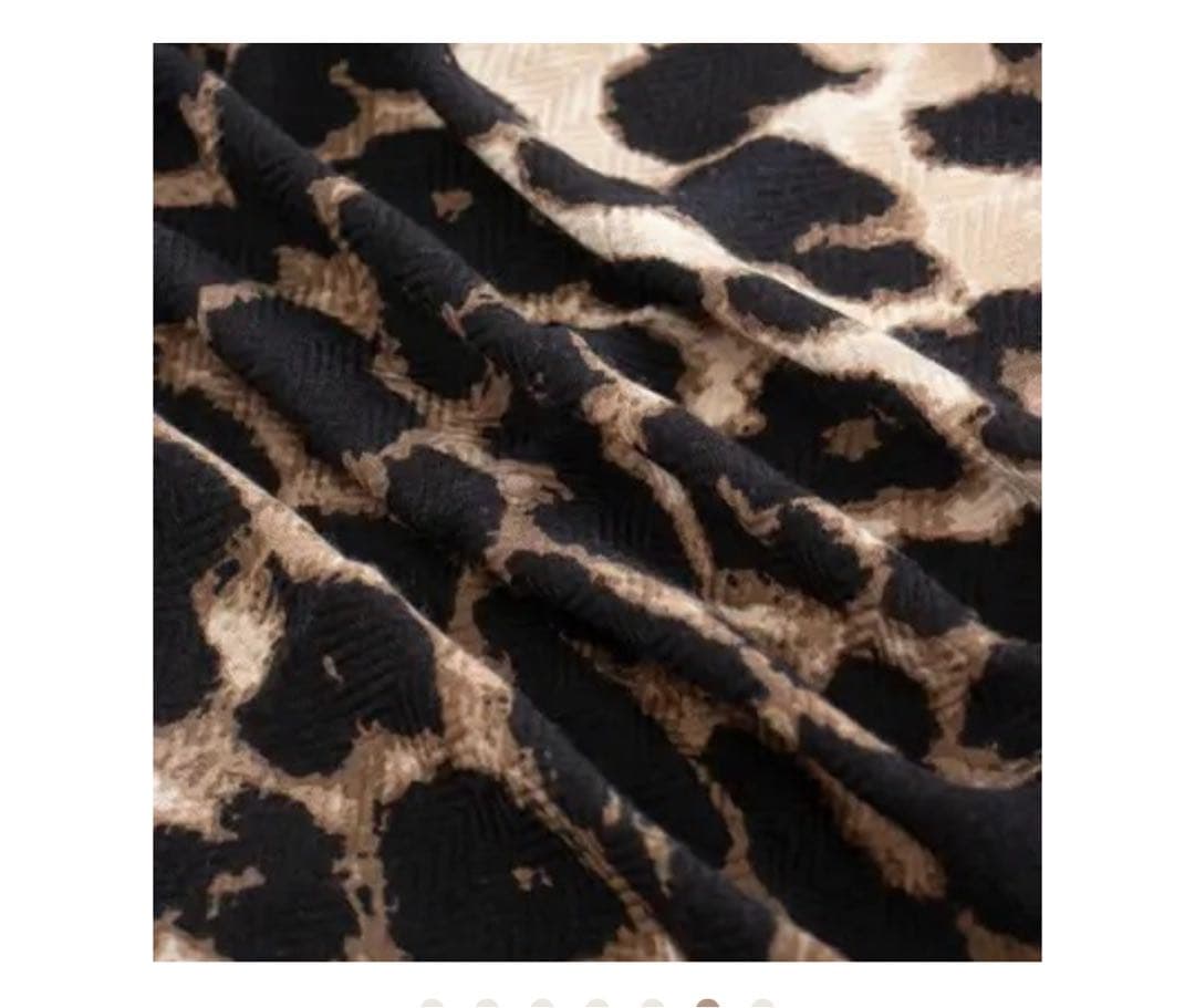 美品　manipuri ウールシルクヘリンボーン織レオパードストール　120