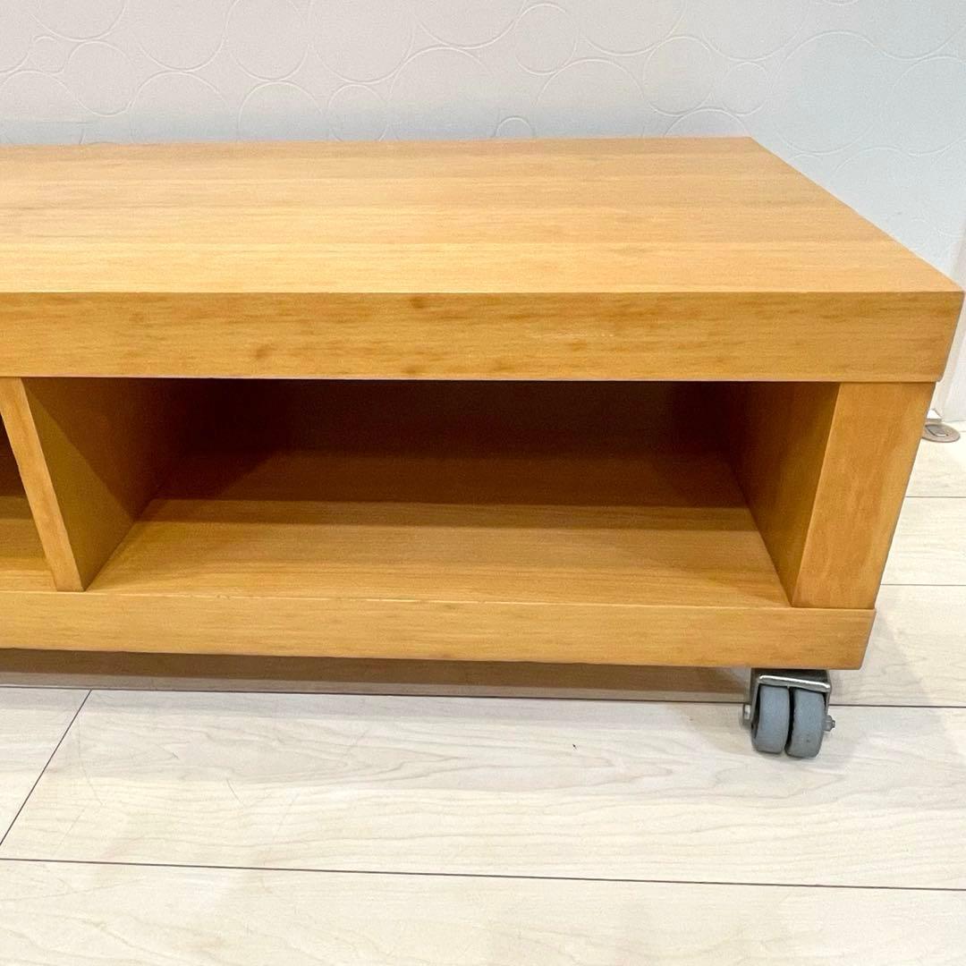 無印良品 ブナ材 収納棚 テレビボード ローボード キャスター付