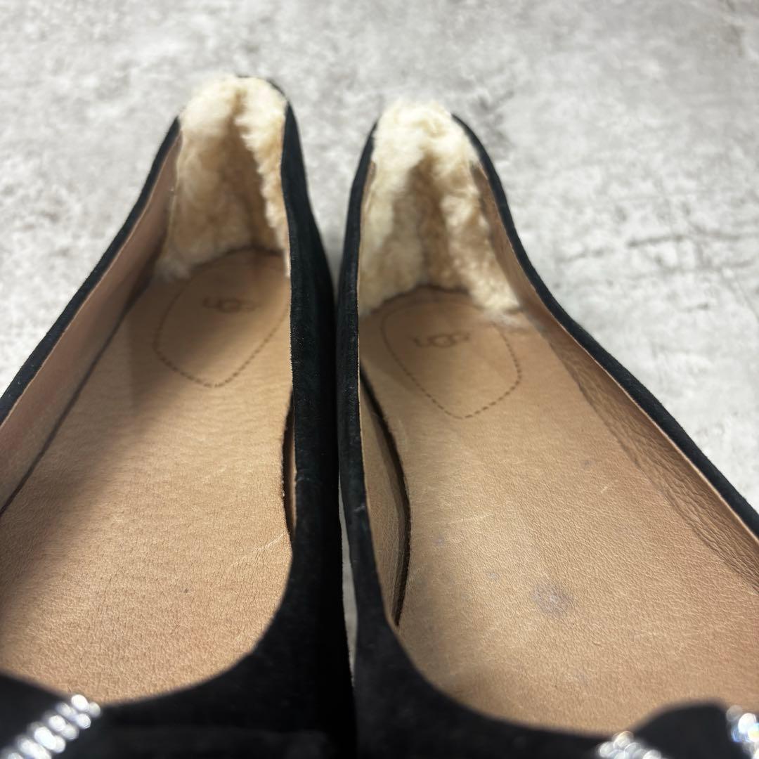 新品 UGG ジャクリーン JACQUELINE 25 スウェード 黒 フラット