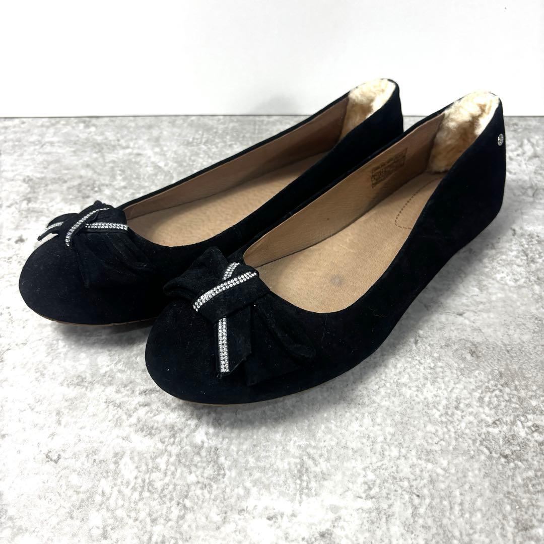 新品 UGG ジャクリーン JACQUELINE 25 スウェード 黒 フラット
