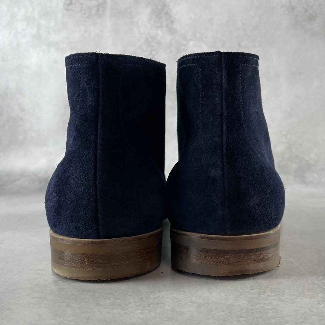 現行・美品　エドワードグリーン 　シャンクリン　スエード　チャッカブーツ　紺色