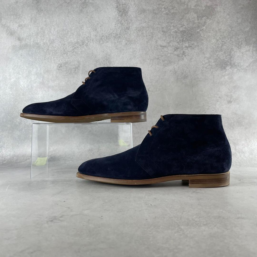 現行・美品　エドワードグリーン 　シャンクリン　スエード　チャッカブーツ　紺色