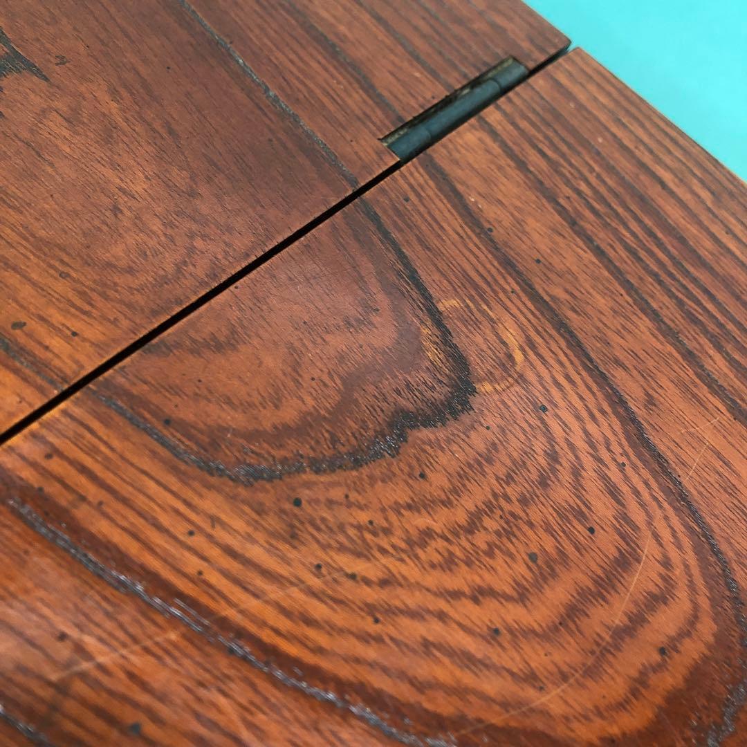 F1130 昭和レトロ 文机 木製 アンティーク 折りたたみ 小引き出し