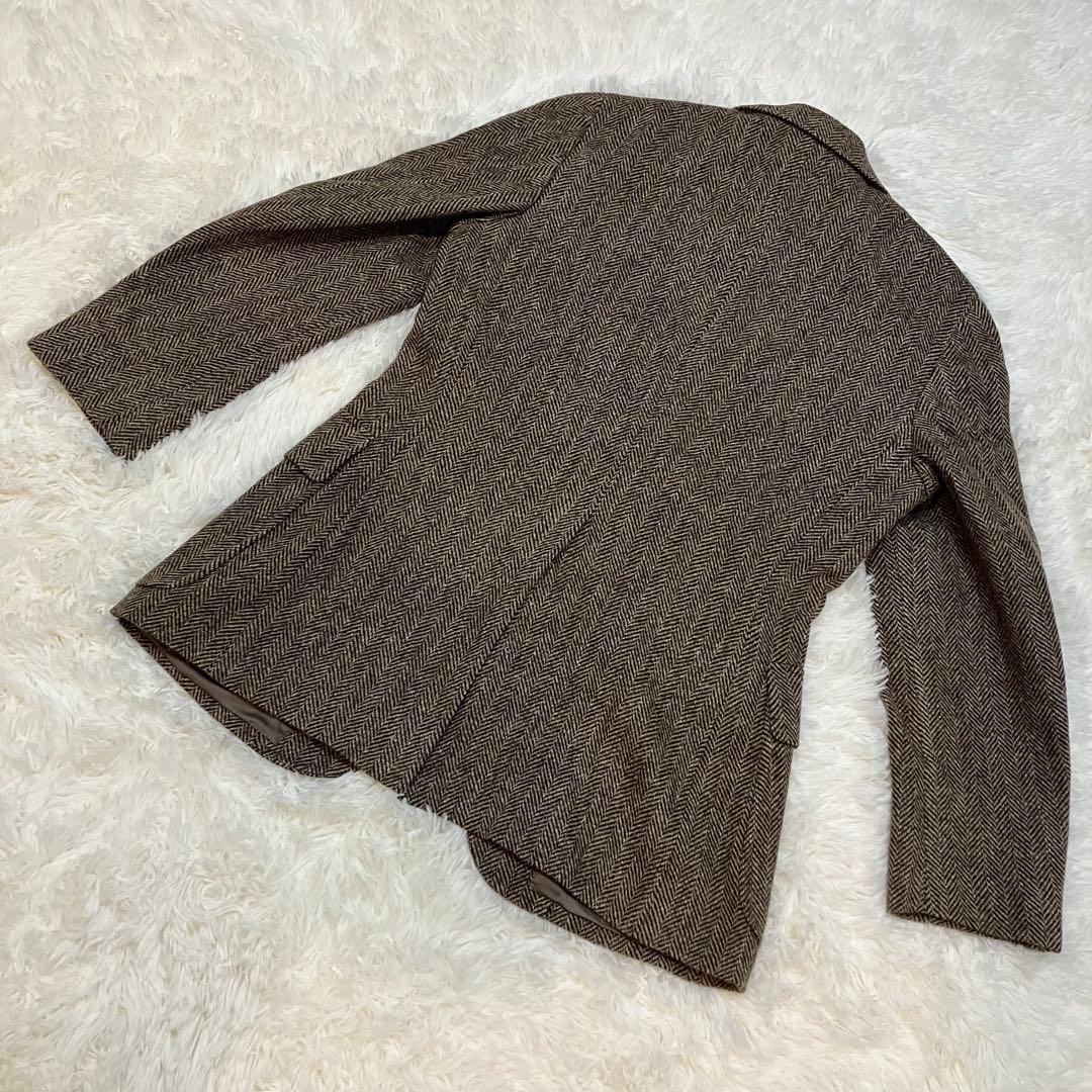 【極美品】Avon House ヘリンボーン ツイードジャケット ブラウン