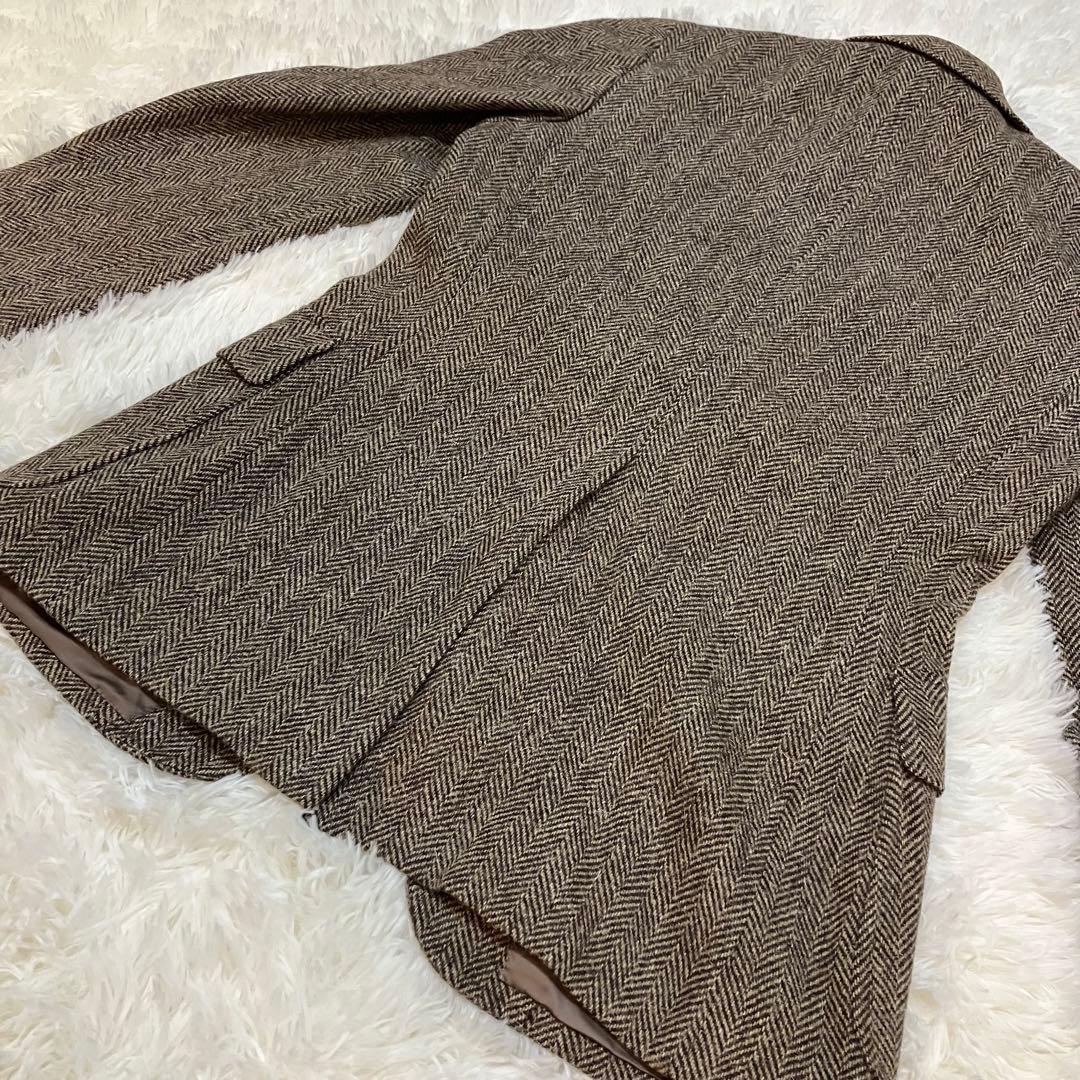 【極美品】Avon House ヘリンボーン ツイードジャケット ブラウン