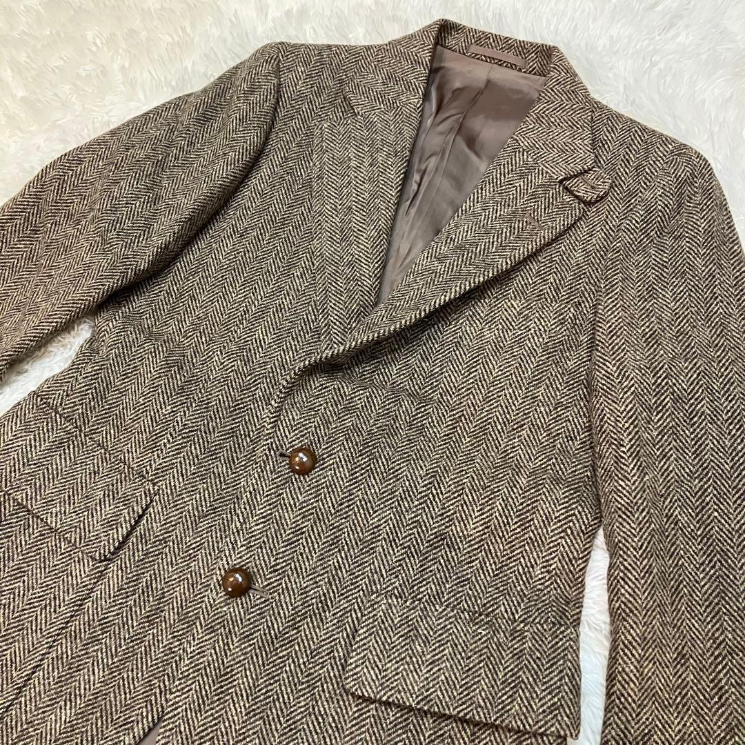 【極美品】Avon House ヘリンボーン ツイードジャケット ブラウン