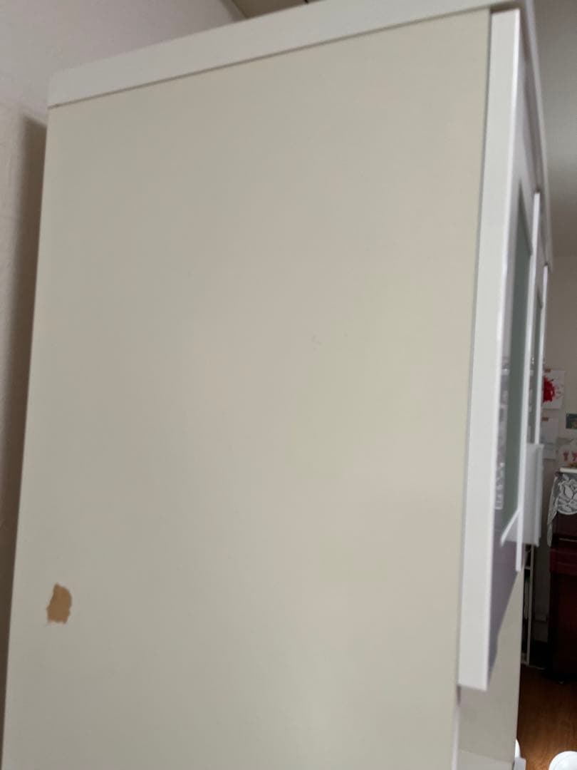 ホワイト 食器棚 ガラス扉付き