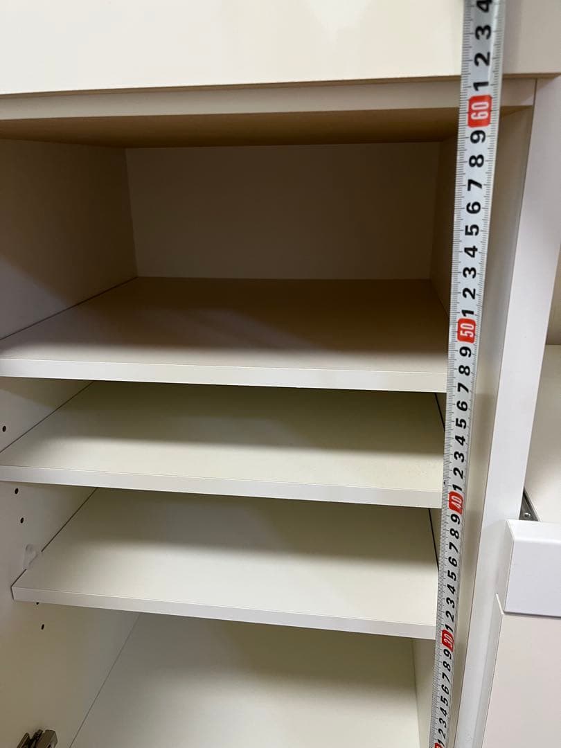 ホワイト 食器棚 ガラス扉付き