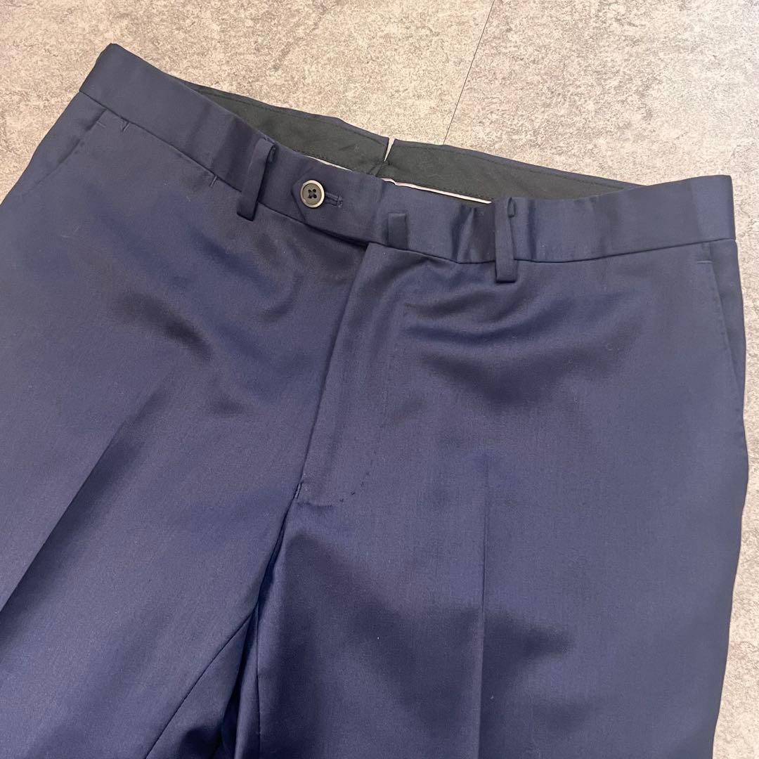 ナノユニバース スリーピース セットアップ シルク 光沢感 ネイビー　46