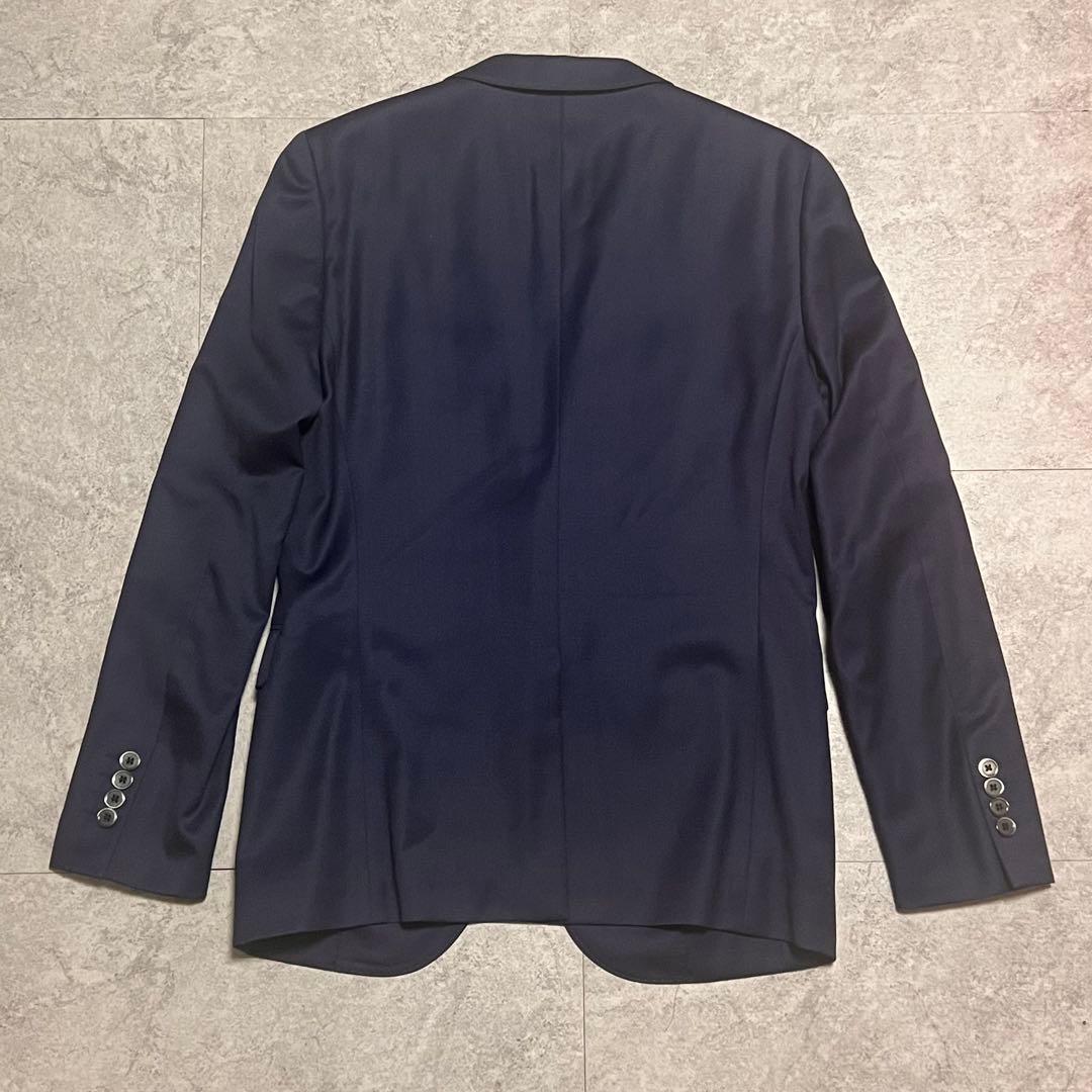 ナノユニバース スリーピース セットアップ シルク 光沢感 ネイビー　46