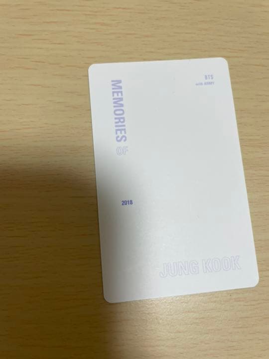 BTS ジョングク トレカ メモリーズ 2018