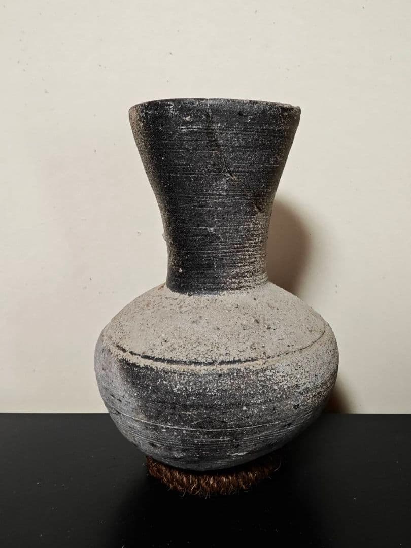 須恵器長頸壺　古墳時代　考古発掘品　古代日本　古美術　花呼ぶ器