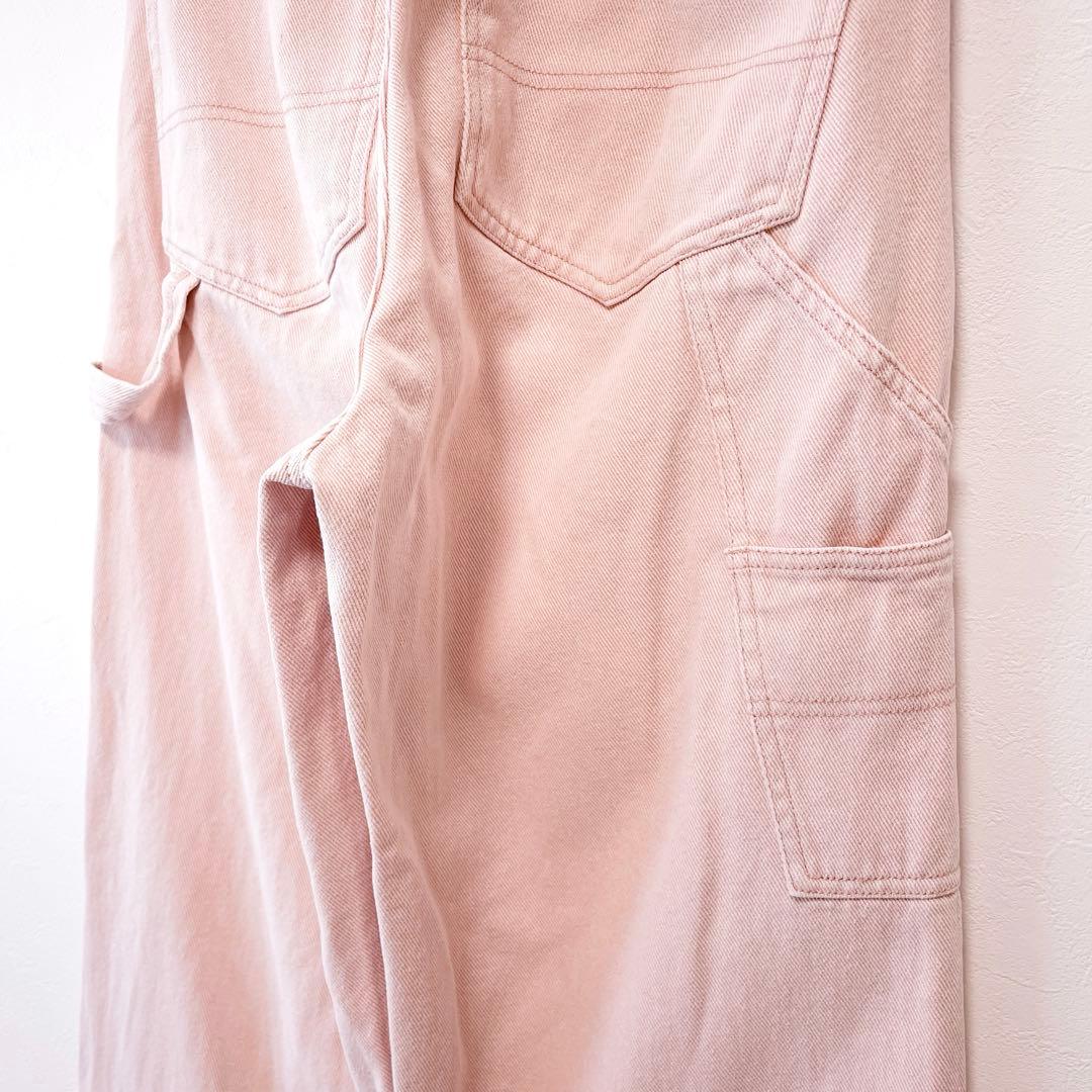 美品 SHENERY ペインターデニムパンツ ワイド ゆったり ピンク