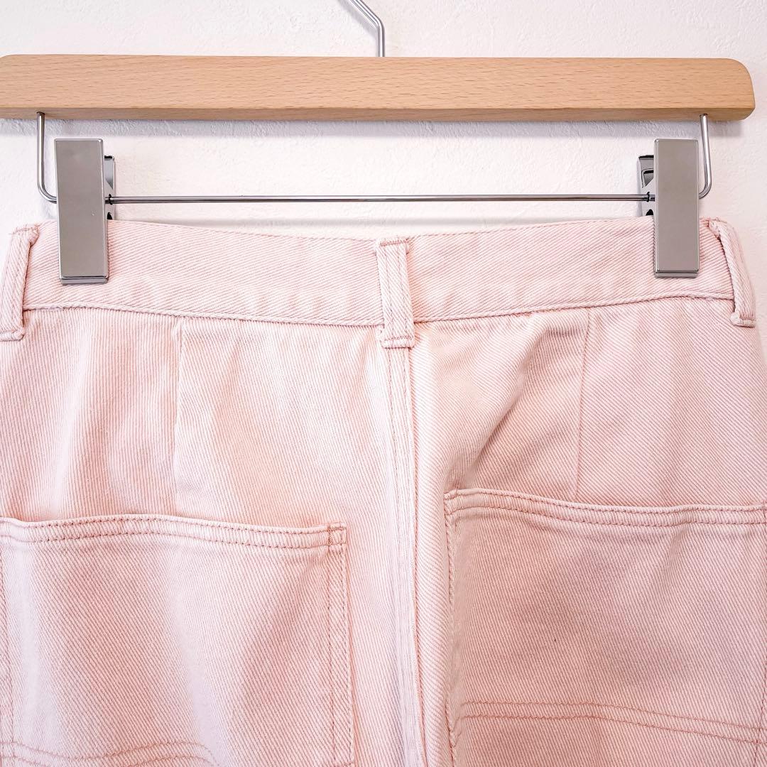 美品 SHENERY ペインターデニムパンツ ワイド ゆったり ピンク