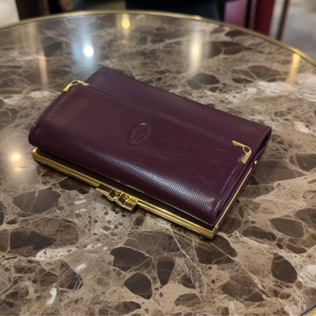 【極美品】 カルティエ　三つ折り財布 がま口 コンパクトウォレット 付属品完備