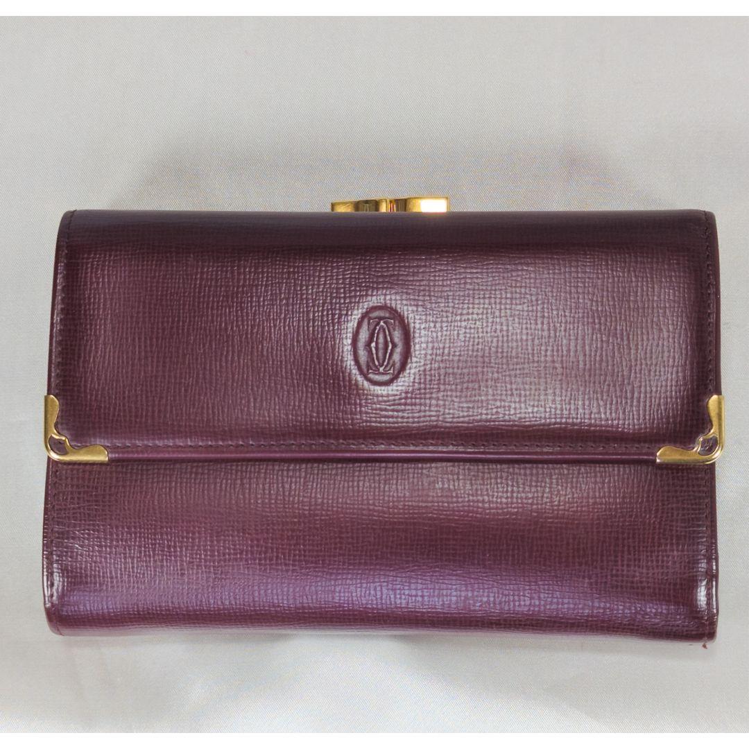 【極美品】 カルティエ　三つ折り財布 がま口 コンパクトウォレット 付属品完備