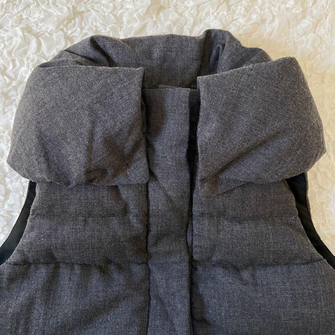 ウールカシミヤダウンベスト♡マーレンダム♡バイカラー♡40♡黒♡グレー♡2way