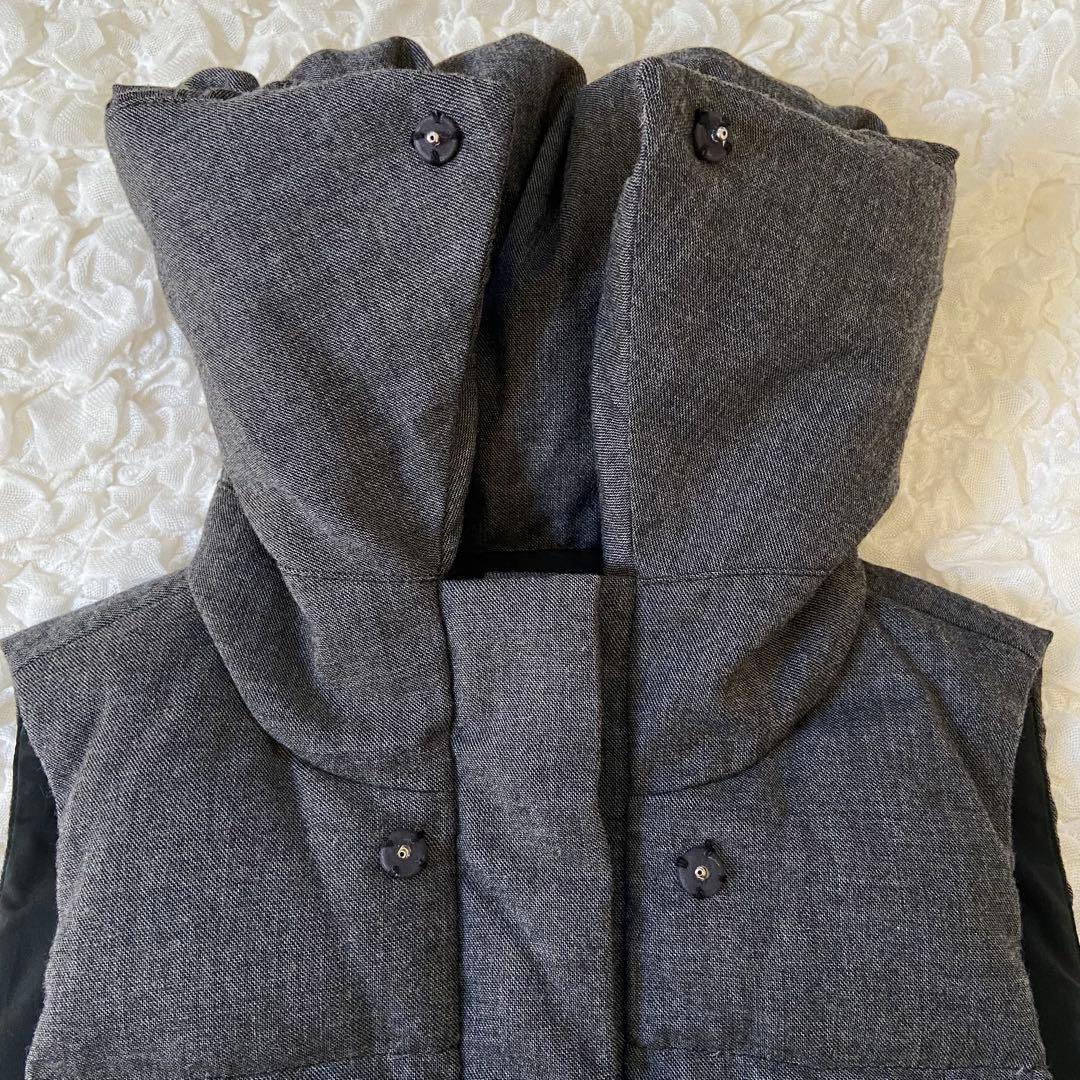 ウールカシミヤダウンベスト♡マーレンダム♡バイカラー♡40♡黒♡グレー♡2way