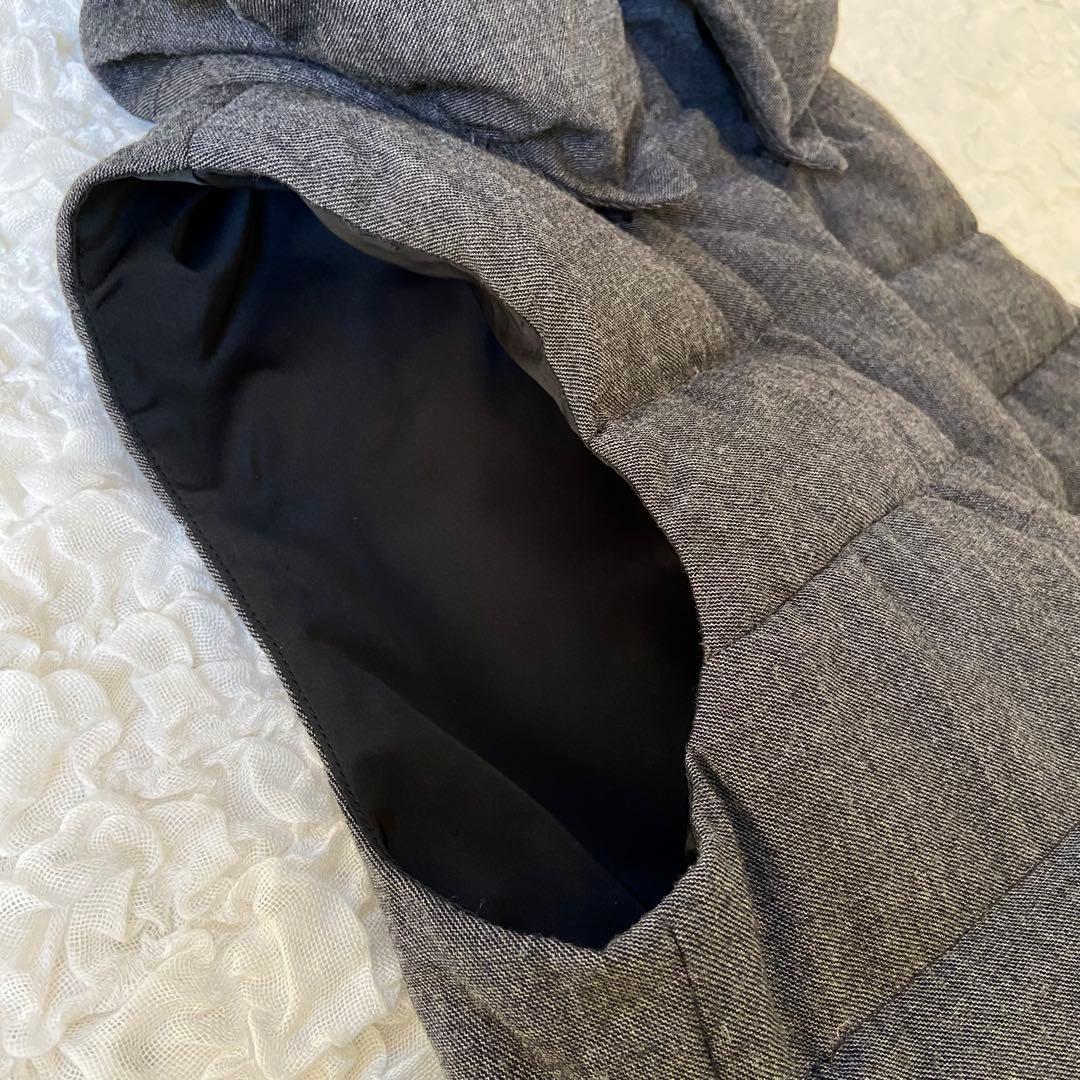 ウールカシミヤダウンベスト♡マーレンダム♡バイカラー♡40♡黒♡グレー♡2way