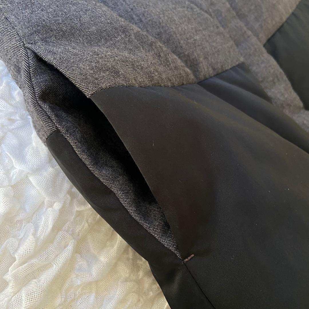 ウールカシミヤダウンベスト♡マーレンダム♡バイカラー♡40♡黒♡グレー♡2way