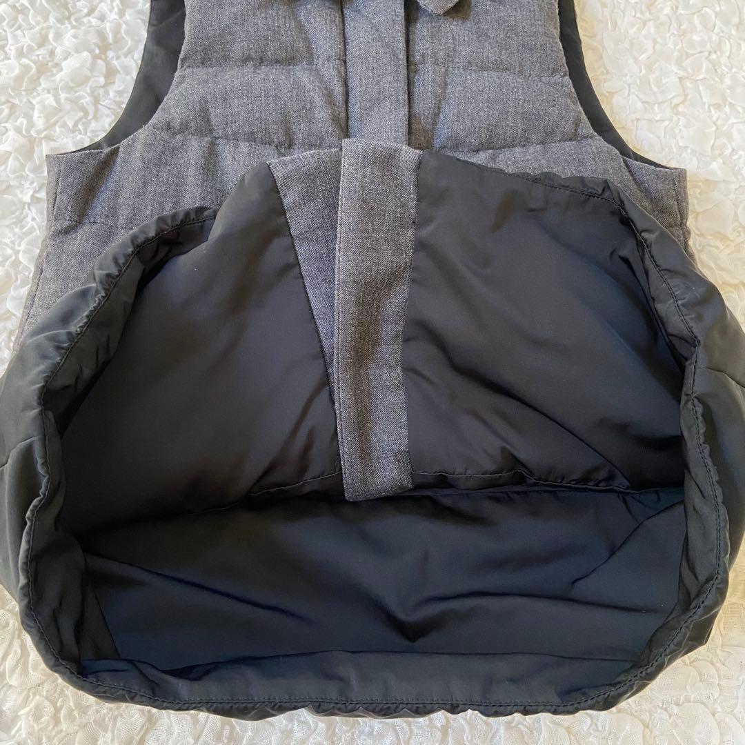 ウールカシミヤダウンベスト♡マーレンダム♡バイカラー♡40♡黒♡グレー♡2way