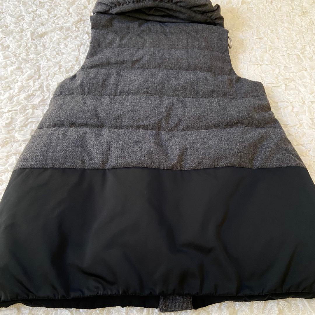 ウールカシミヤダウンベスト♡マーレンダム♡バイカラー♡40♡黒♡グレー♡2way