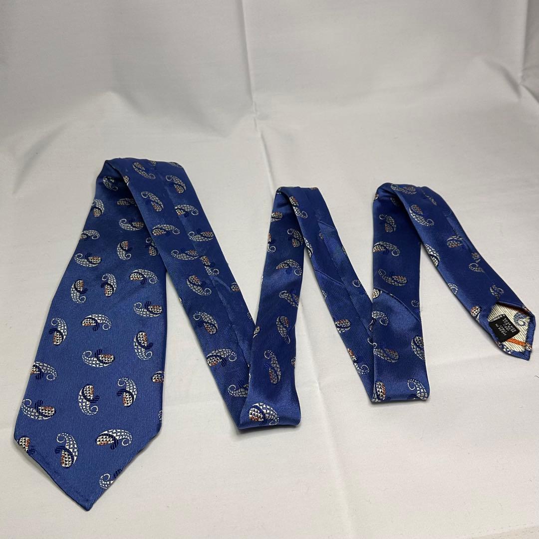 アットバンヌッチ☆ネクタイ☆ブルー☆ペイズリー柄☆セッテピエゲ☆708